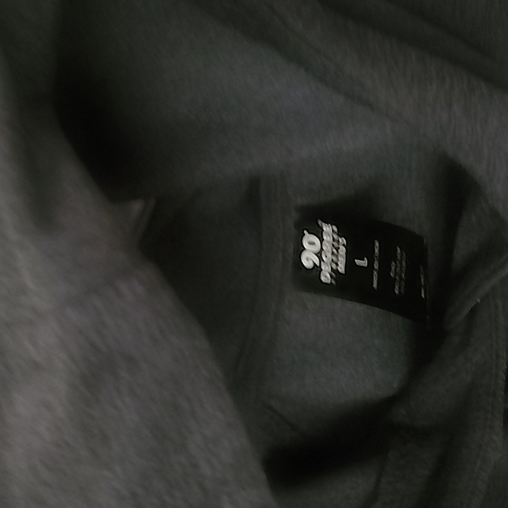 L-S charcoal hoodie. Good condition.